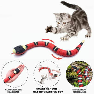 Brinquedos Automáticos para Gatos, Cobra Eletrônica Interativa com Sensor, Acessórios Inteligentes para Gatinhos e Anima