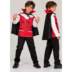 Fantasia Vampiro Infantil de Halloween Com Capa