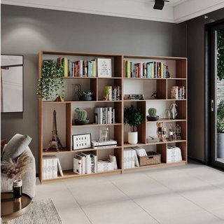 Kit 2 Estante para Livros 180 cm X 240 cm 4 Prateleiras Seattle Yescasa Marrom/Amadeirado Montana Amadeirado Montana