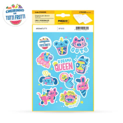 Etiqueta adesiva decorativa Aroma Tutti Frutti com 20 unidades Pimaco