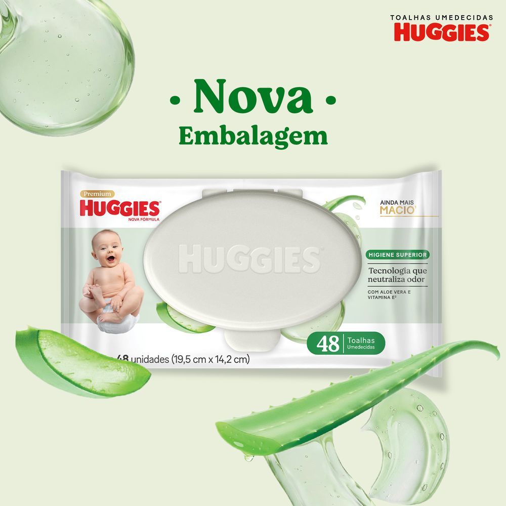 Lenços Huggies Higiene Superior Limpam 2x Mais 4 x 48 Un · foto 2