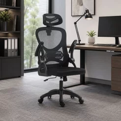 Cadeira Escritório Presidente Office Columbus com Tela Mesh Preto