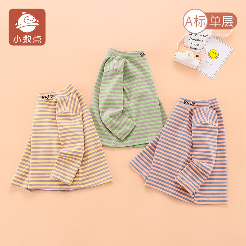 Pequenos pontos crianças camiseta de manga comprida primavera outono novo estilo meninas roupas de outono listrado topos