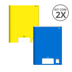 Kit Com 2 Caderno Brochura Universitario Stiff Sem Pauta 96 Folhas - JANDAIA