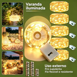 10Pcs Fios de Fada 2 Metros Led Para Decoração Festa Arte Presente Ambiente Decorado Charme Baterias