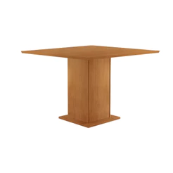 Mesa para Sala de Jantar Loren 90cm Tampo MDF Canto Reto Moderna Mobilia