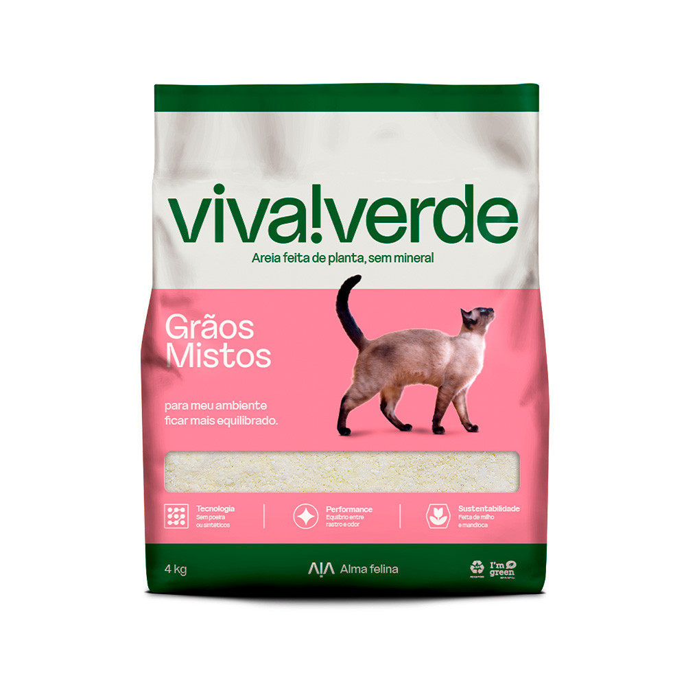 Areia Higiênica Viva Verde para Gatos- 4kg