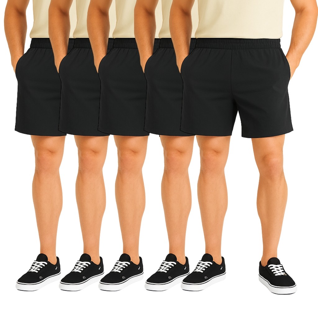 Kit com 5 Bermudas Sport Masculinas – Alta Qualidade Treino Academia Casual