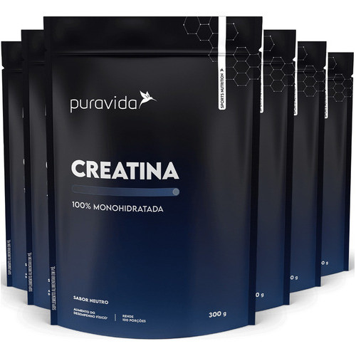 Creatina Monohidratada Pura Kit 6 300g Puravida