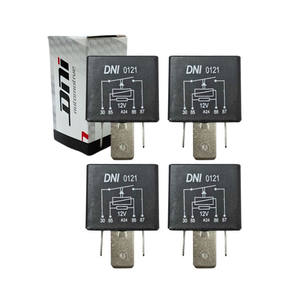 Kit 4 Rele Auxiliar 70a 12v 4 Terminais Rele Injecao Eletronica Bomba Combustivel Uso Geral DNI 0121