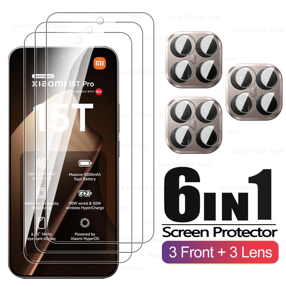 Para Xiaomi 15T Pro 5G Câmera De Vidro Protetor 6in1 Lente Filme Xiaomi15T Mi 15 T Mi15TPro t15 Tela Temperado em Oferta na Shopee