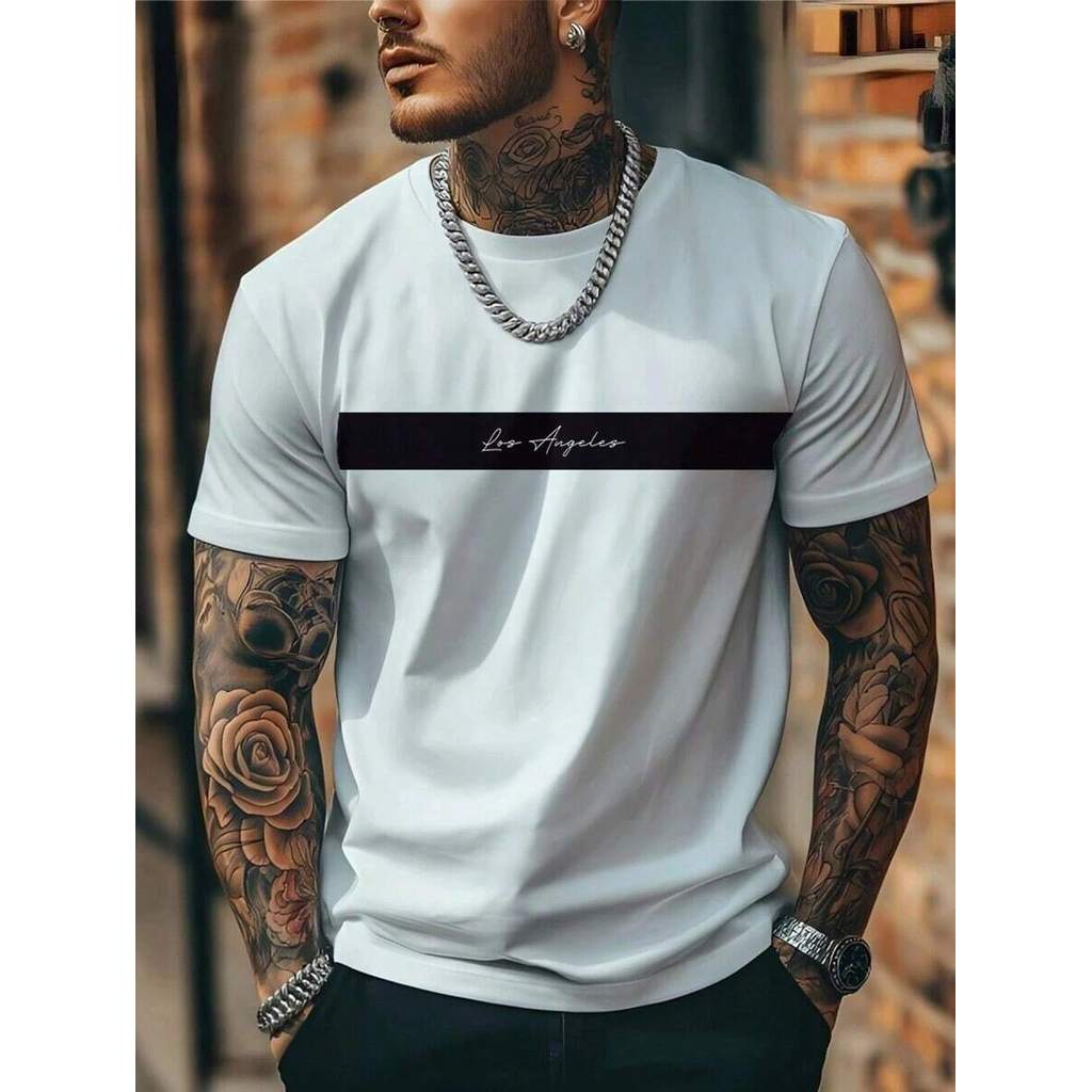Camisa Masculina Los Angeles Camiseta Malha Premium 100% Algodao Blusa Importada Lançamento Dia dos Pais