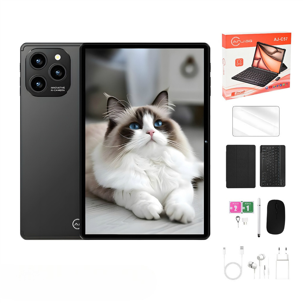 Tablet 10.1” com Teclado+Mouse 6GB RAM 128GB Android 13 Câmera 50MP jehnny