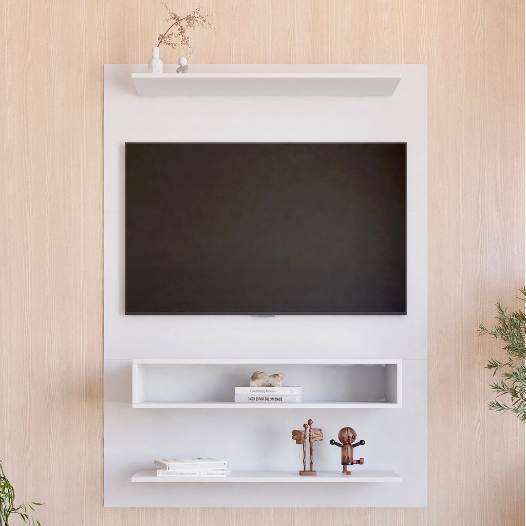 Painel para TV até 50 Polegadas 1 Nicho Boulevard Yescasa Branco em Oferta na Shopee