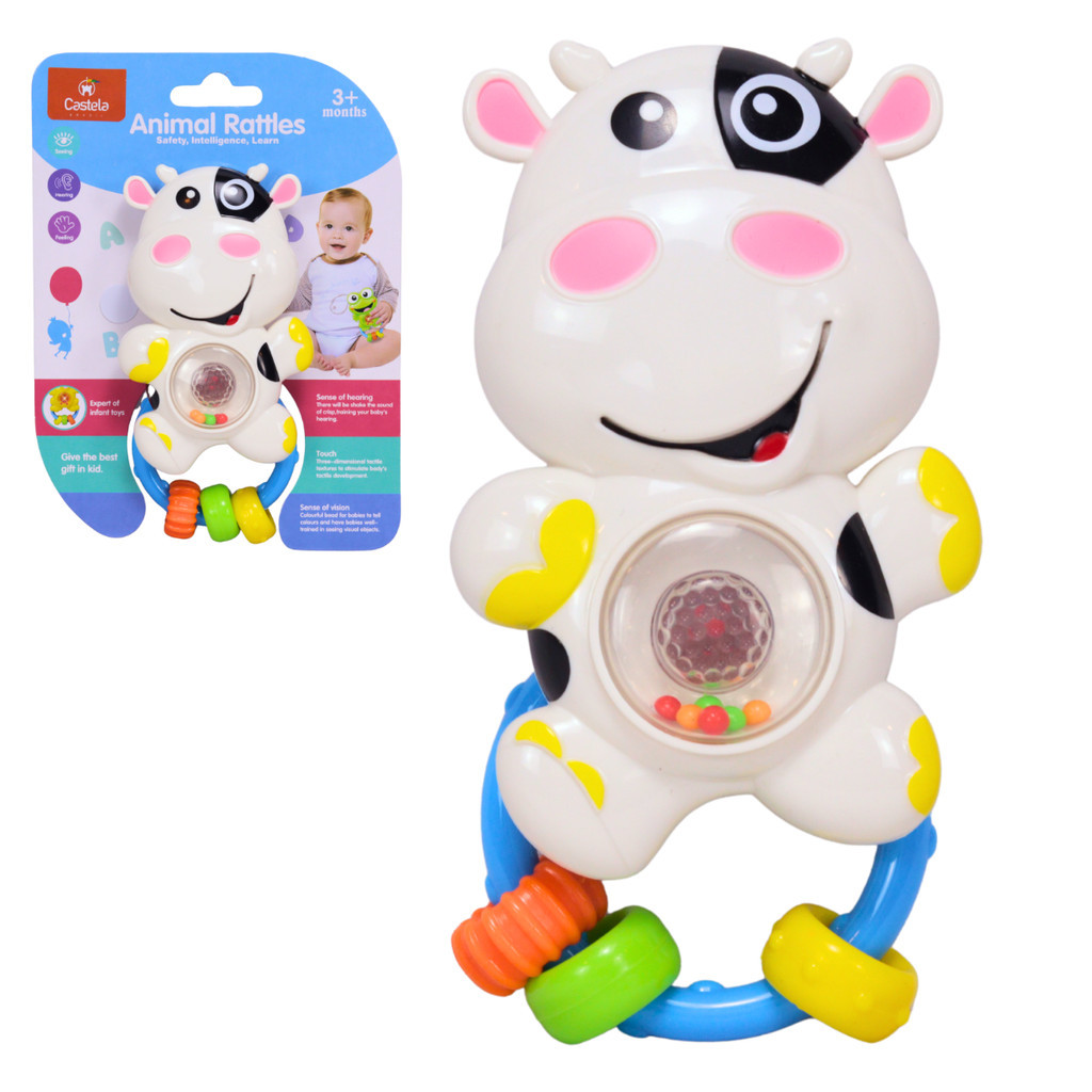 Chocalho Interativo Infantil Vaquinha Com Som e Luz - Castela em Oferta na Shopee