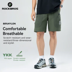ROCKBROS Casual Confortável Durável Shorts Dupla Camada Bolso Esportes Caminhadas Deslocamento Correndo Secagem Rápida O