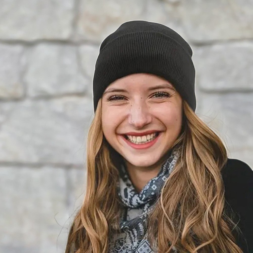 Chapéu De Malha Forrado De Seda Quente Para Cabelos Cacheados De Inverno , Forro De Cetim Suavizante Sedosos E Saudáveis