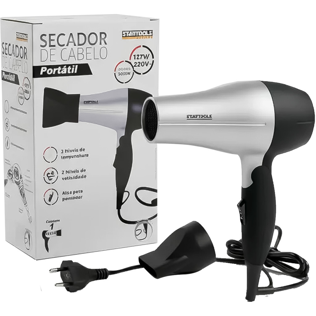 Secador de Cabelo Elétrico Startools AR0881 Bivolt 1200W Potente Portátil Prático Design Moderno