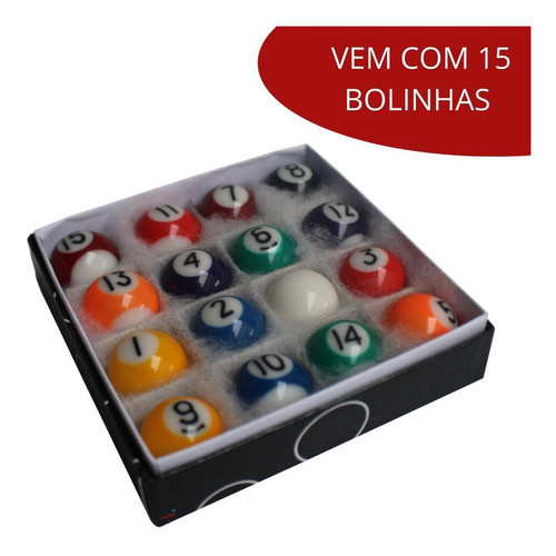 Mesa De Sinuca Média Com Tacos Bolas Com Pé Alto Importway — imagem 2 de 2