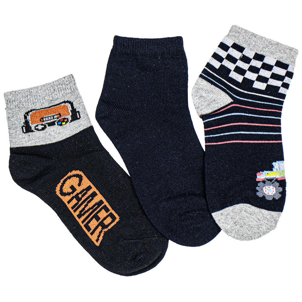 Kit Com 3 Pares De Meias Cano Curto Infantil Hoahi H021219 em Oferta na Shopee