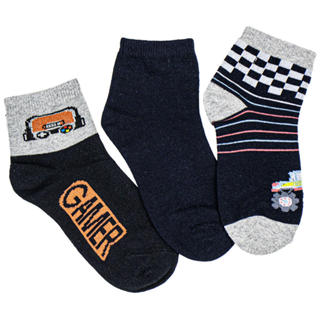 Kit Com 3 Pares De Meias Cano Curto Infantil Hoahi H021219 em Oferta na Shopee