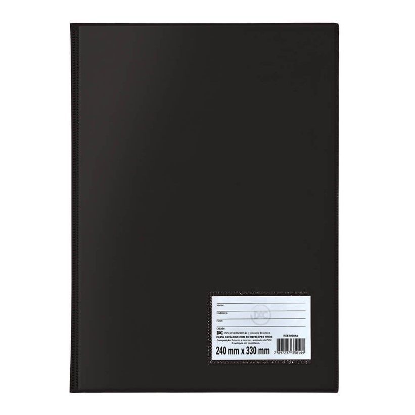 Pasta Catálogo Ofício Preta DAC + 100 Envelopes Finos  192