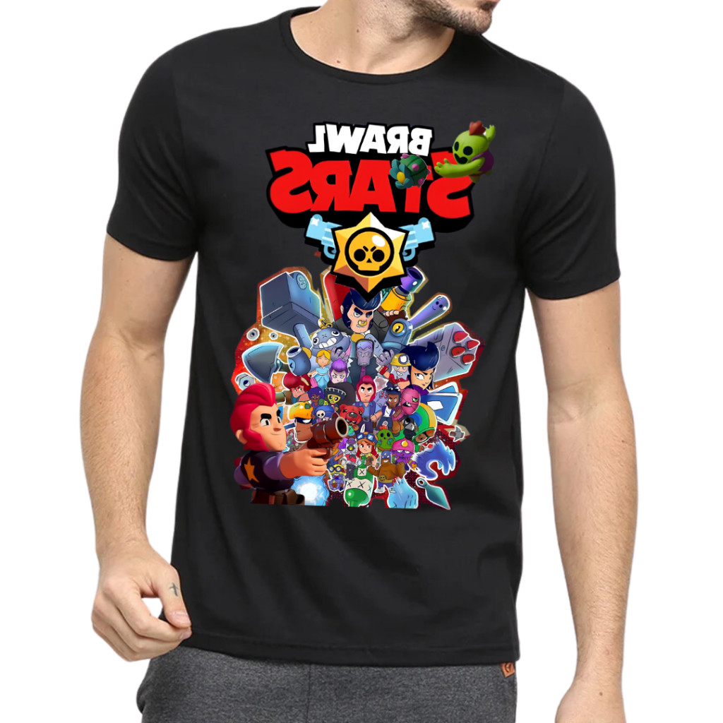 Camiseta Gamer Jogo Braw Stars Melhores Personagens 100% algodão Penteador 30.1 Envio Rapido em Oferta na Shopee