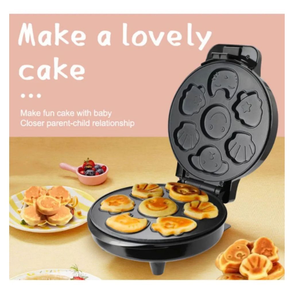 Maquina De Fazer Mini Cake Bolinhos Biscoito Bolo Desenho Animado Tesmostato Automatico -110V E 220V