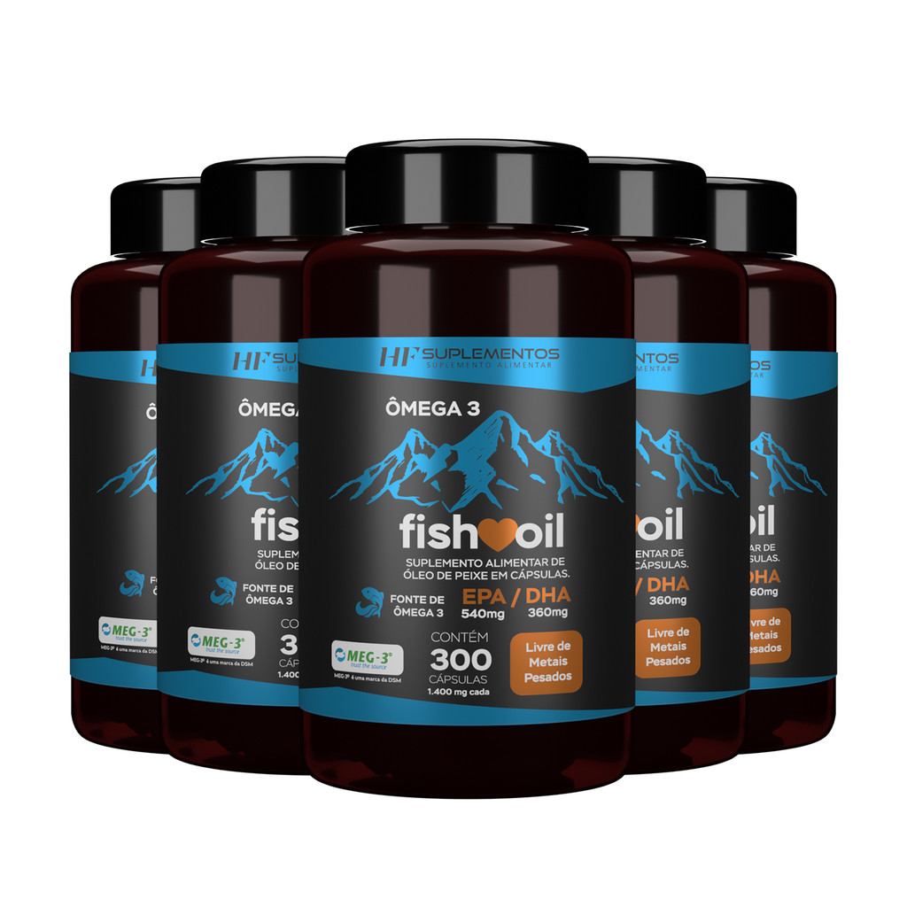 5X OMEGA 3 FISH OIL MEG 3 300 CPS HF SUPLEMENTOS