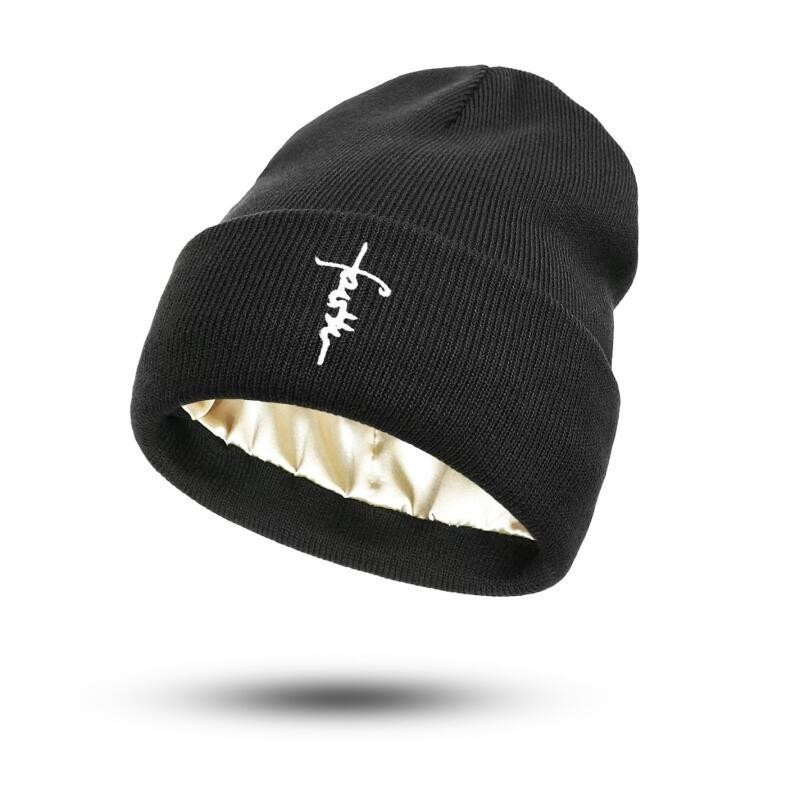 Gorros Com Letras Bordadas , Gorro Para Mulheres E Homens , 2 Camadas De Cetim De Seda , Forrado Antiestático , Chapéu D