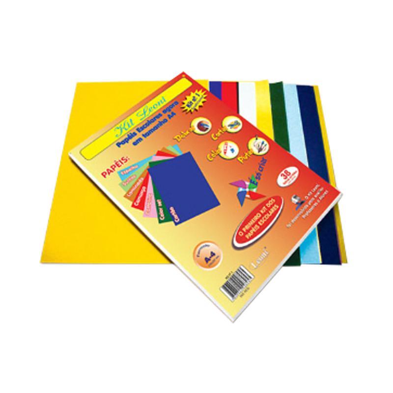 Kit Leoni papéis escolares A4 NR1 com 38 folhas Leoni em Oferta na Shopee