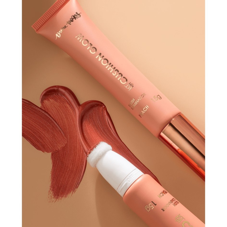 Blush Iluminador Peach  Cushion Glow Bruna Tavares