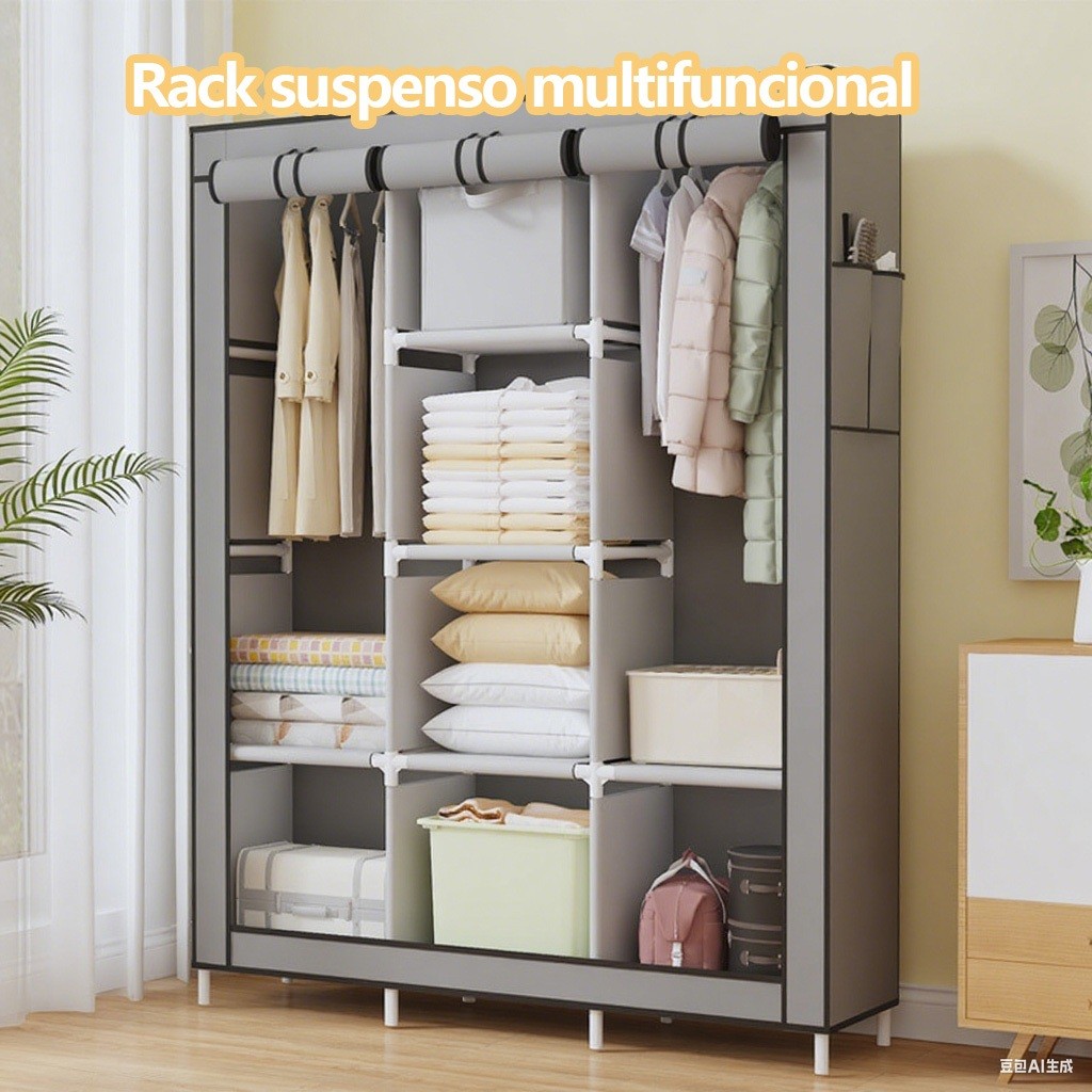 Guarda Roupa Dobrável Organizador De Roupa Armário Inteligente Móvel MaxiLoja