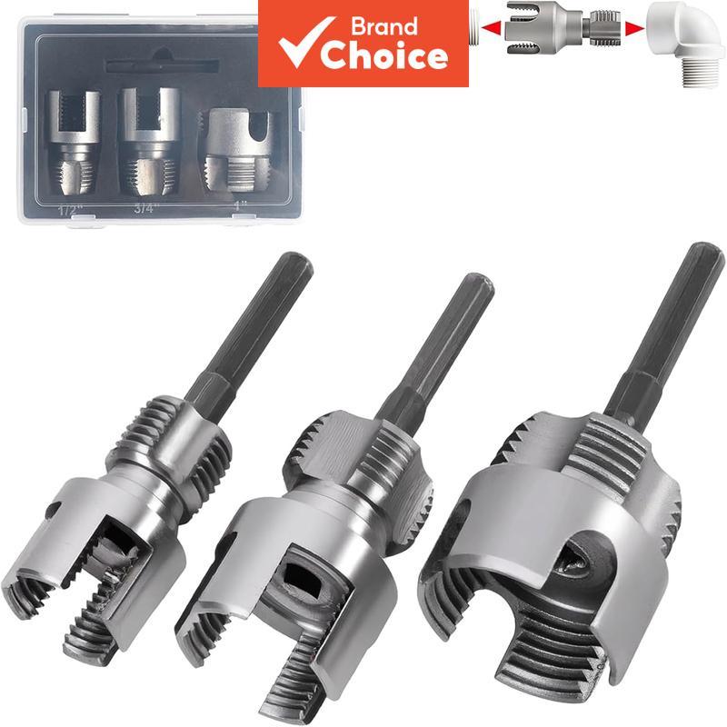 Um Conjunto De 3 Peças De Kit De Ferramentas De Corte De Rosca De Tubo , Externa Interna De 1/2 3/4 1 Polegada Para Tubo