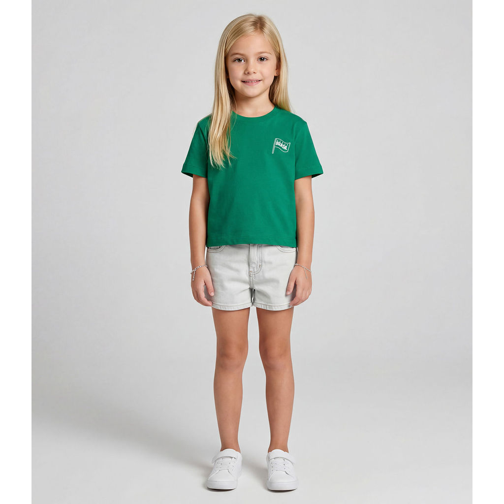 Blusa Feminina Infantil Brasil Rovitex Kids Verde