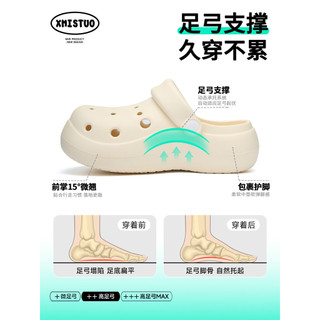 Sapatos de sola grossa eva buraco feminino verão exterior usar chinelos de merda dormitório estudantil antiderrapante do