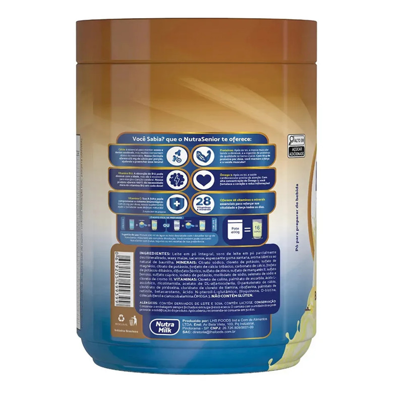 Nutra Senior Adulto 50+ 800g Vitaminas E Minerais Natural — imagem 2 de 2