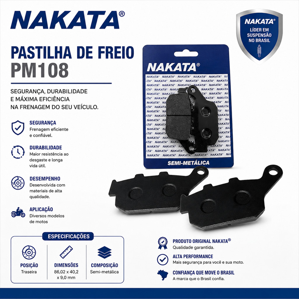 Pastilha Freio Traseira Honda CB 300R 2010 até 2018