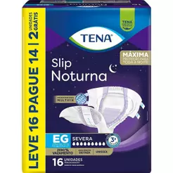 Fralda Geriátrica Tena Slip Noturna EG Leve 16 Pague 14 unidades