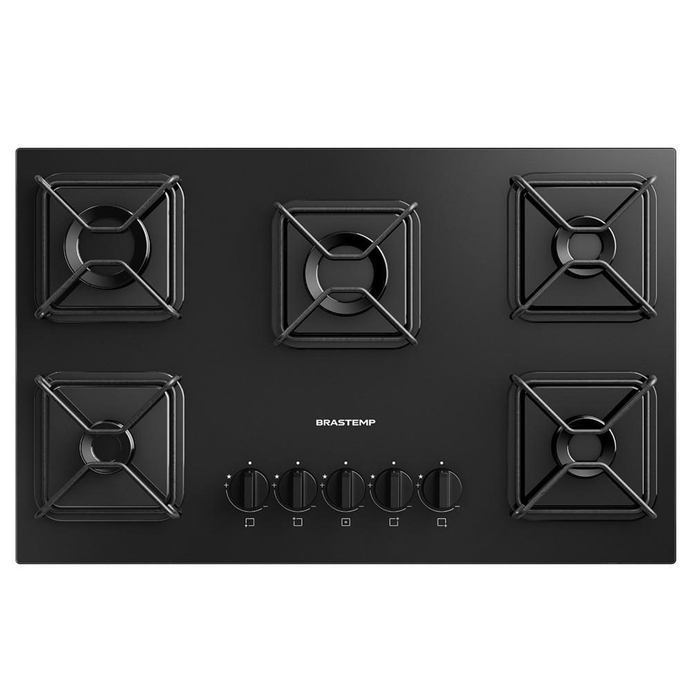 Cooktop 5 Bocas Brastemp BDD75BE Acendimento Super Automático, Preto