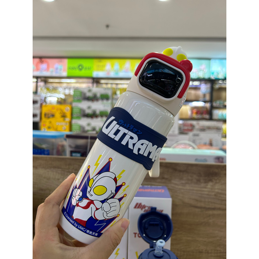 Ultraman inteligente garrafa térmica Display copo térmico das crianças escola garrafa de água especial menino grau alime