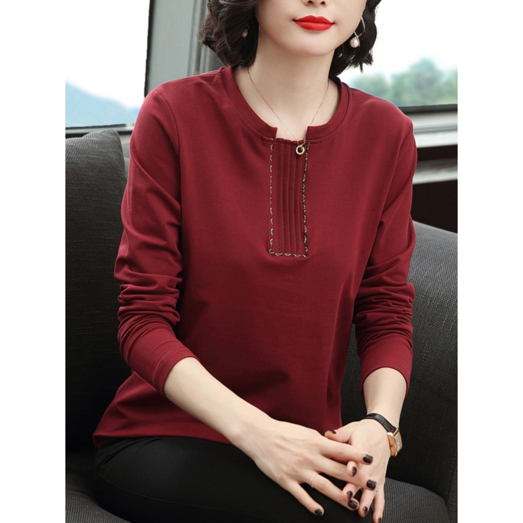 2026 novo estilo primavera outono estilo ocidental camisa pequena puro algodão de manga comprida camiseta feminina topo 