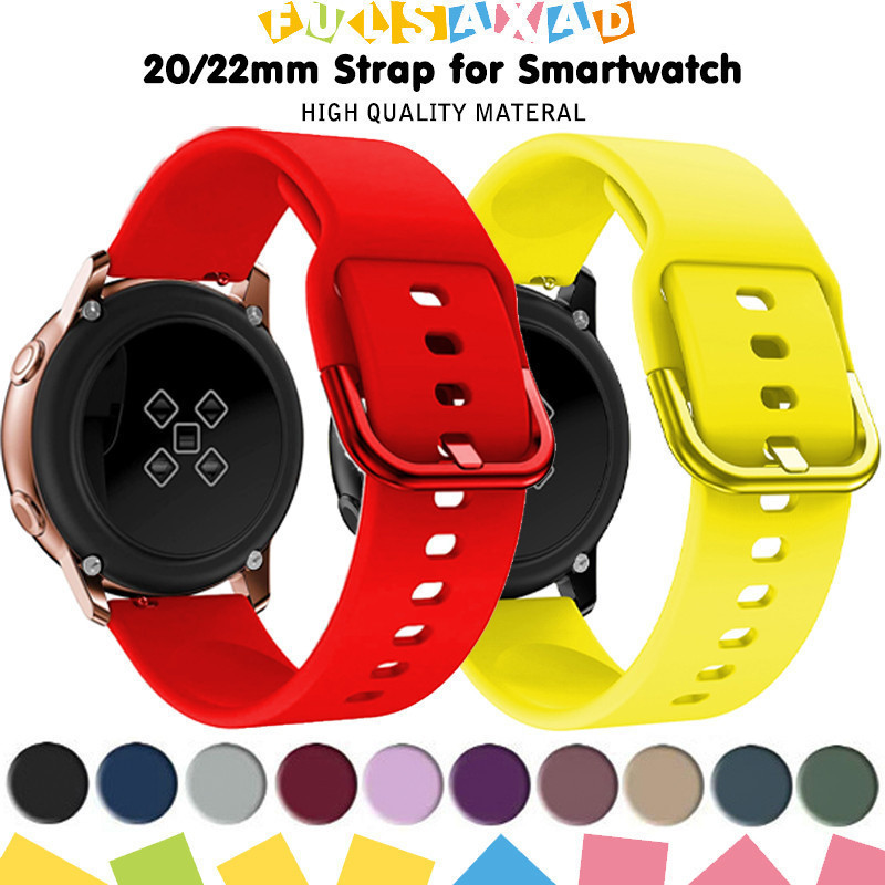 Strap De Pulseira Silicone 20/22mm Para Samsung Galaxy Watch FE 7 6 5 4/Huawei GT 6 5 4/Garmin/Amazfit Bip/Aolon/Xiaomi