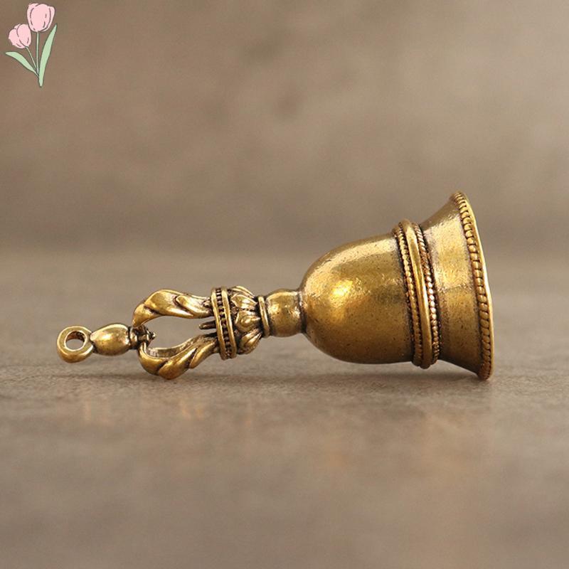 Imagem [Auspicioso] Retro Sino De Cobre Sinos De Vento Artesanato Em Latão Fundição Caindo Ideias De Bronze Tibetano Pingente B