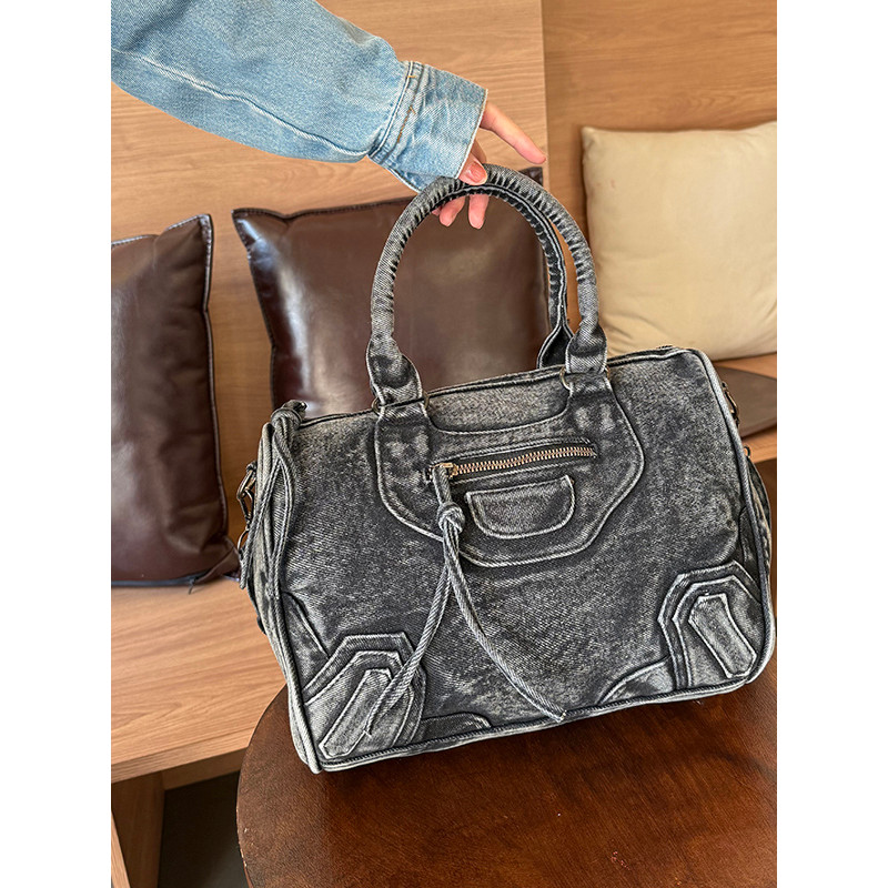 Bolsa Tote jeans lavada retrô 2025, novo Design, presente exclusivo para namorada, nicho, bolsa mensageiro de ombro port