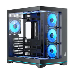 Gabinete Gamer Vingar Misterium Mid Tower ARGB 10 Fans e Controladora, Vidro Temperado, Suporte ATX, Preto