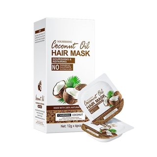 CoconutoothingHairMask-6Pack(0.42ozEach),ปรับสภาพล้ําลึกTreatmentforDry&ผมเสีย,NourishingHairMaskPacketsforHydration&Rep
