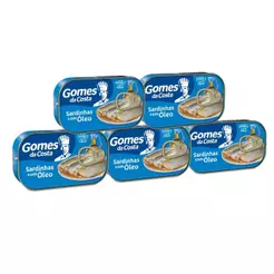 Kit 5 UN - Sardinhas com Óleo - 125g - Gomes da Costa