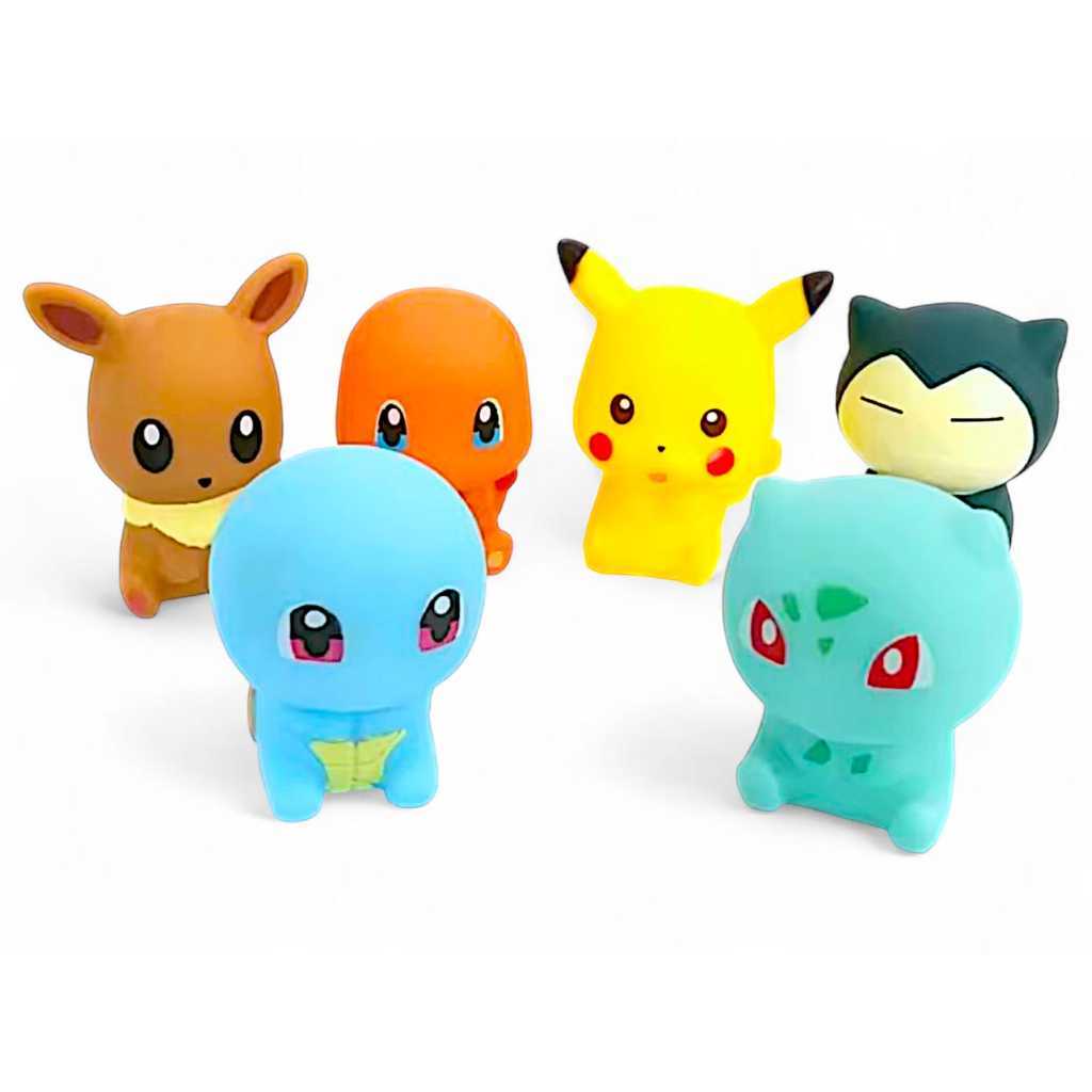 Kit 6 Bonecos Pokémon 7cm Pikachu Eevee Charmander