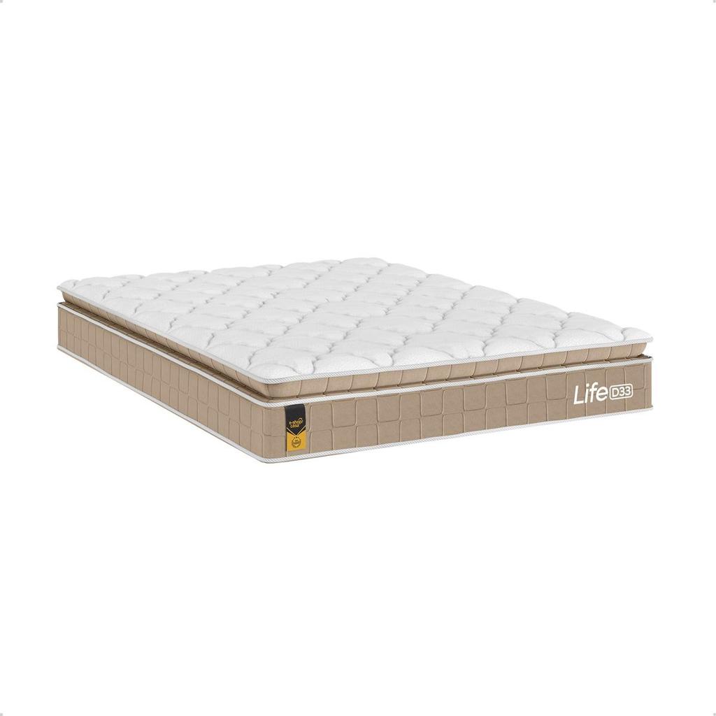 Colchão Viúva Life D33 Pillow Top Bege 17x128x188cm